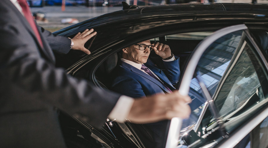  image of a man on limousine